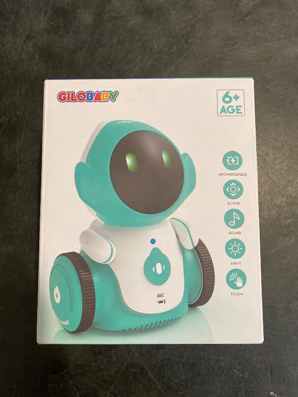 Photo 1 of GILOBABY Robot Toys, Rechargeable Smart Talking Toys for Kids, Intelligent Robotic with Voice Controlled Touch Sensor, Singing, Dancing, Recording, Repeat, Birthday Gifts for Boys Ages 6+ Years (Blue)