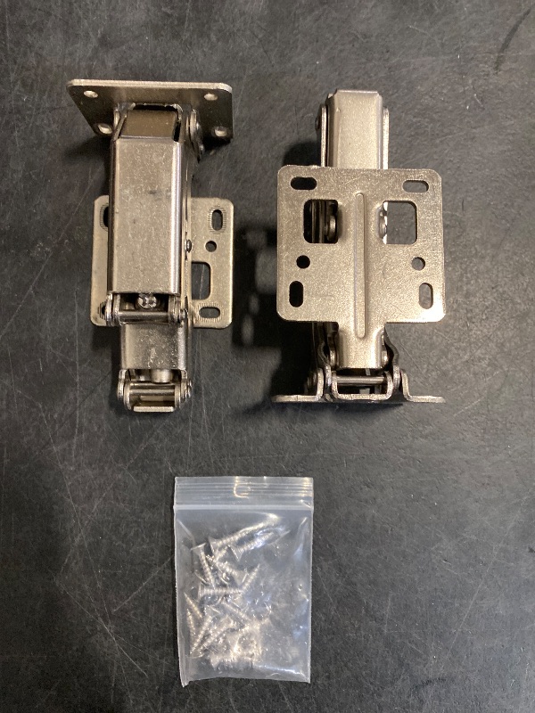 Photo 1 of Qrity 2X Pack of Big Kitchen Cabinet Door Hinges Cupboard Door 170 Degree Hinges + 16 Fixing Screws - Large Angle Door Hinges - No Slot Required - Easy to Install