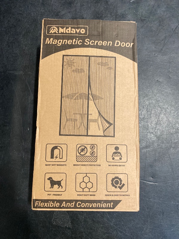Photo 1 of Magnetic Screen Door Screen Door Mesh Keep Bugs Out, Heavy-Duty Mesh Curtain,Pet and Kid Friendly, Works with Front Doors, Sliding Doors 32x80 Inch Black