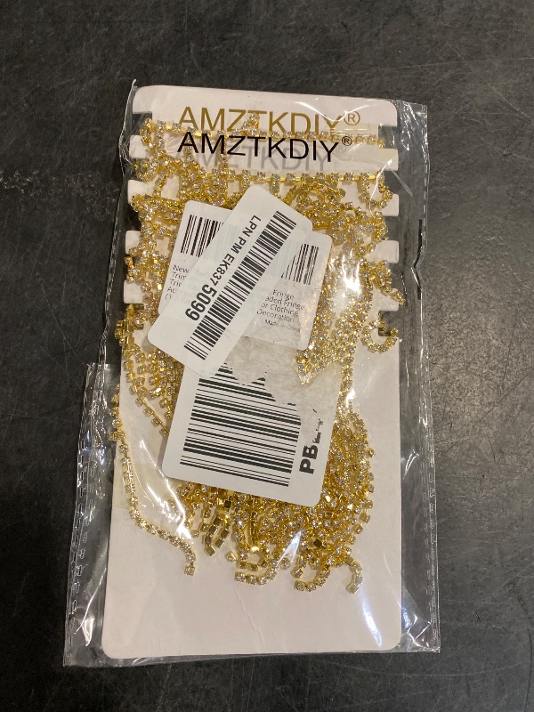 Photo 1 of AMZTKDIY Rhinestone Fringe Trim Rhinestone Sewing Beaded Fringe Trim Ribbon Tassel Chain for Clothing Accessories and DIY Craft Decoration (1.0 Yards, Champagne)