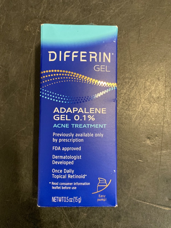 Photo 1 of Differin Acne Treatment Gel, 30 Day Supply, Retinoid Treatment for Face with 0.1% Adapalene, Gentle Skin Care for Acne Prone Sensitive Skin, 15g Pump (Packaging May Vary)