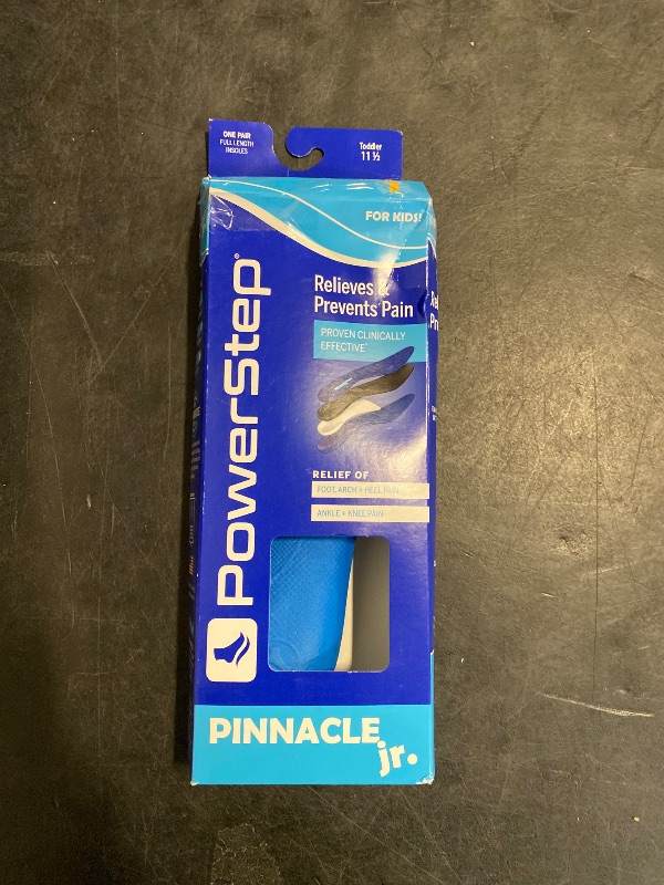 Photo 1 of PowerStep Pinnacle Junior Insoles, Children’s Maximum Cushioning Shoe Insert, Relief for Ankle, Knee & Foot Pain, Arch Support for Girls and Boys, Kids Unisex, Made in The USA (Toddler 11.5)