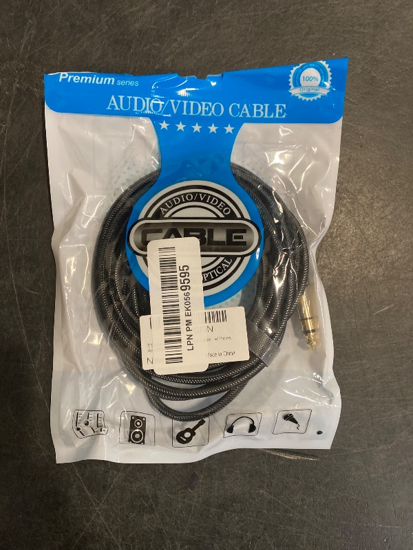 Photo 1 of 3.5 mm to 6.35 mm Audio Cable 10Ft, Gold-Plated Terminal Silver Color Zinc Alloy Housing 3.5mm 1/8" Male TRS to 6.35mm 1/4" Male TRS Nylon Braided Stereo Audio Cable for CellPhone, Amplifiers(10Ft/3M)