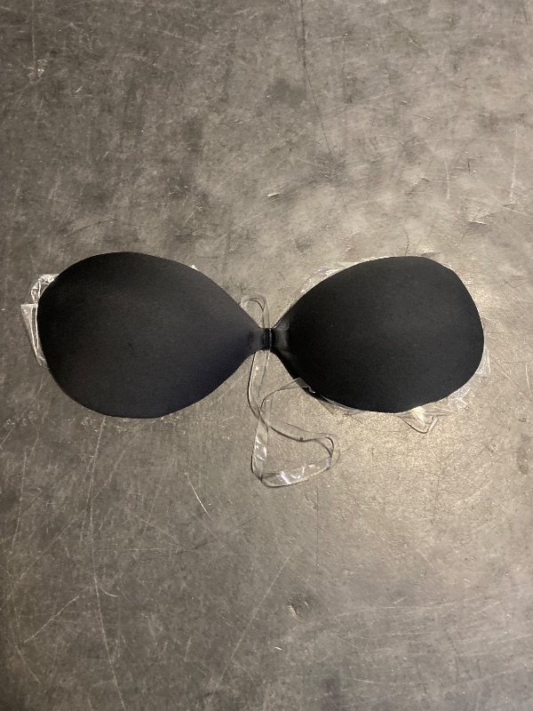 Photo 1 of Size C - Invisible Adhesive Push-Up Bra Sticky Strapless Bra with Clear Halter Neck Strap for Backless Dresses/Tops(D413-Black-C