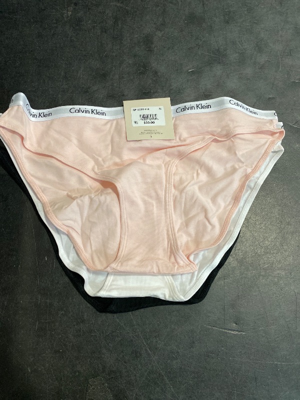 Photo 1 of  Size XL Calvin Klein Carousel Logo Cotton Stretch Bikini Panties, 3 Pack