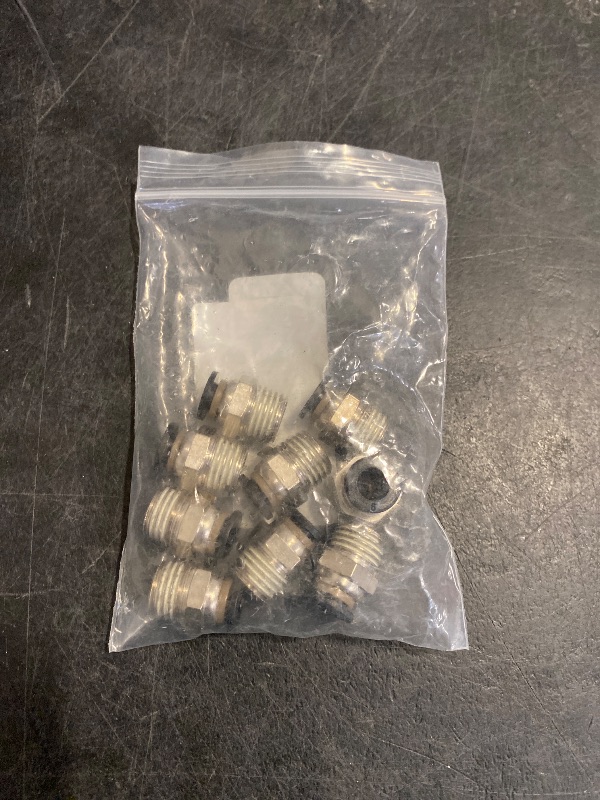 Photo 1 of Qjaiune 10Pcs Male Straight Push to Connect Fittings 6mm Tube OD x 1/4 inch NPT Thread, Air Push Connect Tool Pneumatic Hose Fittings