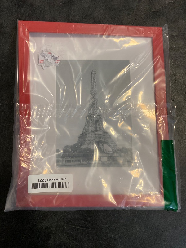 Photo 1 of upsimples 8x10 Picture Frame, Display Pictures 5x7 with Mat or 8 x 10 Without, Wall Hanging Photo Frames, Red, 1 Pack