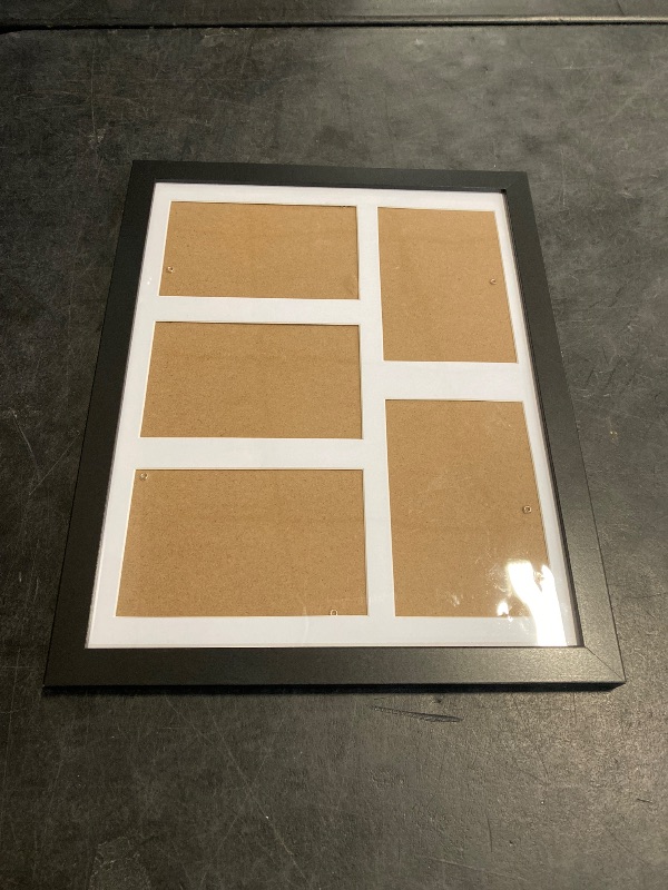 Photo 1 of DUENPY 11x14 Collage Picture Frame, 4x6 Collage Picture Frame, Displays Five 4x6 inch Photos, or 11x14 (Without Mat) Wall Decor Wall Hanging or Tabletop, Black.