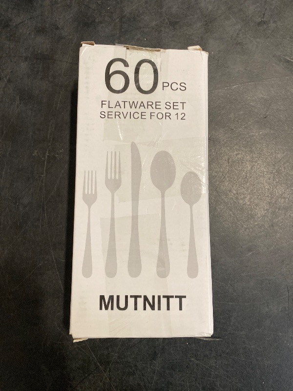 Photo 1 of 60 Piece Silverware Set Service for 12,Premium Stainless Steel Flatware Set,Mirror Polished Cutlery Utensil Sets,Durable Home Kitchen Eating Tableware Sets,Include Fork Knife Spoon,Dishwasher Safe