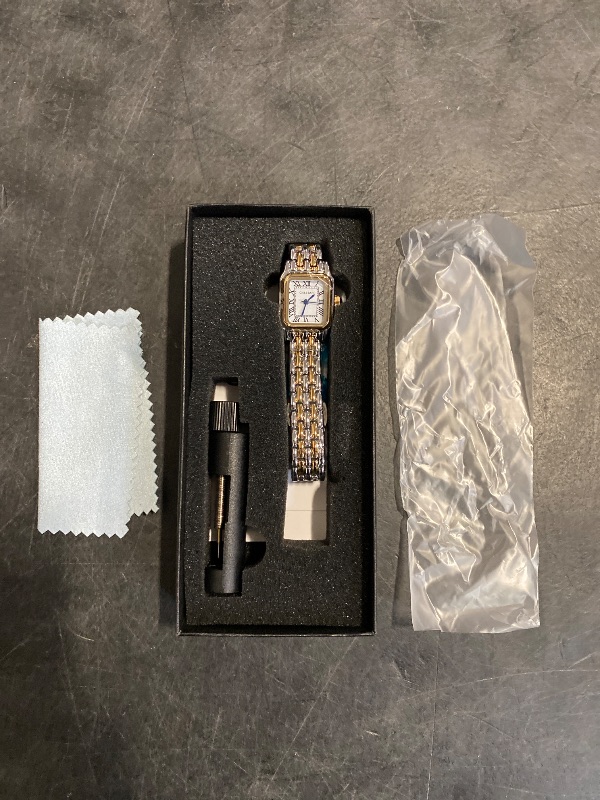 Photo 1 of CHEETAH Watches for Women with Small Two-Tone Vintage Bracelet, Rectangular Case Roman Dial