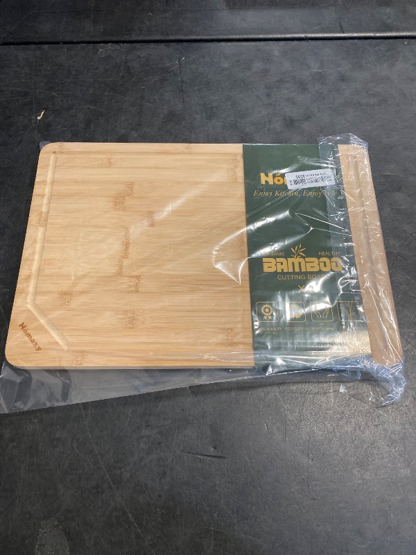 Photo 1 of Homaxy Extra Large Organic Bamboo Cutting Boards for Kitchen, 18"x12" Wooden XL Cutting Board with Juice Groove and Handles, Charcuterie Butcher Block Wood Serving & Chopping Board - Pre Oiled