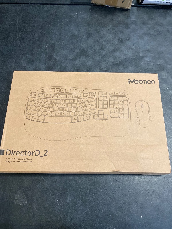Photo 1 of MEETION New Ergonomic Keyboard and Mouse Wireless Combo, Wave Keys Natural Typing, 2.4G Wireless Keyboard with Wrist Rest, 4 Adjustable DPI Optical Mouse, Computer/Laptop/Windows/Mac, Black
