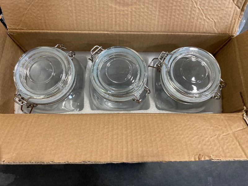 Photo 1 of VITEVER [ Taller ] 92oz Glass Jars with Airtight Lid, Large Glass Food Storage Jars, 3 Pack Wide Mouth Airtight Glass Jars for Kitchen Pantry Spaghetti, Square Mason Jars with Labels