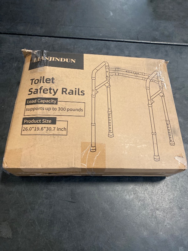 Photo 1 of FSA/HSA Eligible Toilet Safety Rails, Adjustable Toilet Frame for Elderly, Seniors, Handicap & Disabled, Foldable Handicap Toilet Handles Fit Any Toilets (300 LB)