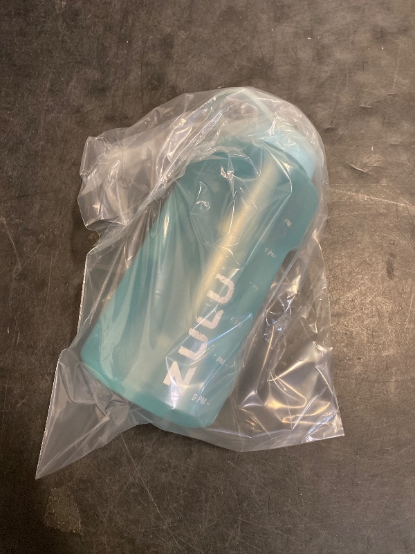 Photo 1 of Zulu Goals 64oz Large Half Gallon Jug Water Bottle with Motivational Time Marker, Covered Straw Spout and Carrying Handle, Perfect for Gym, Home, and Sports, Dusty Blue