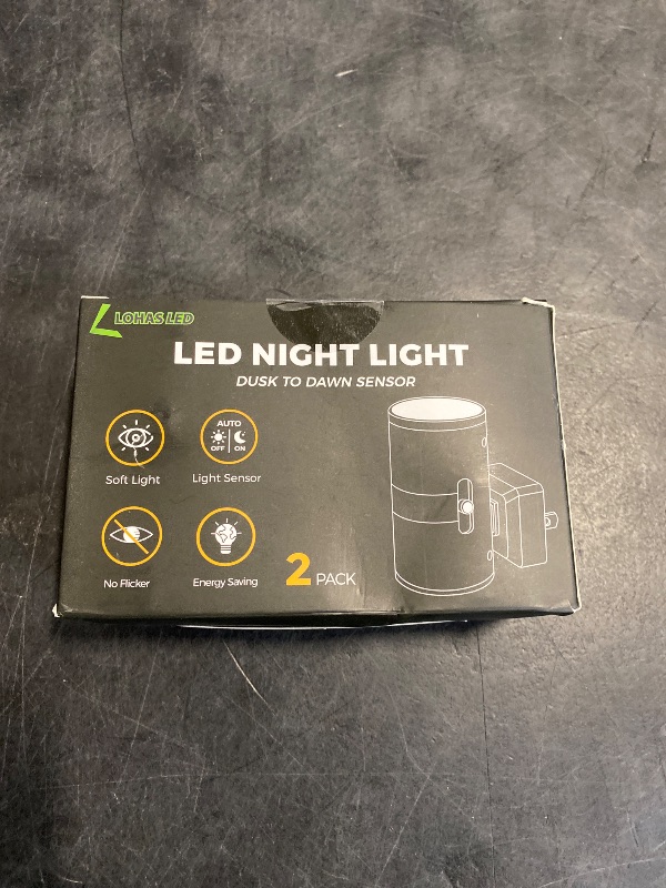Photo 1 of L LOHAS LED Night Light Plug in, Modern Night Lights Plug into Wall, Dusk to Dawn Sensor, Soft White 3000K, 0-100LM Adjustable Brightness, Dimmable Night Lights for Hallway Bedroom Stairway, 2 Pack