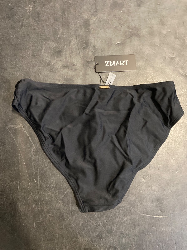 Photo 1 of (S) Zmart Women Full Coverage Bikini Bottoms - Mid Rise Bathing Suit Swim Bottom Swimsuit Swimwear Black S