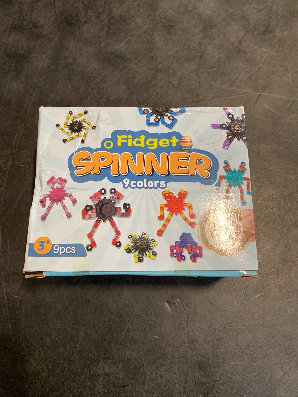 Photo 1 of Transformable Fidget Spinners,9PCS Funny Sensory Fidget Toys Adults Deformable Chain DIY Robot Spinner,Fingertip Stress Relief Gyro Toy for Kids, Kids Classroom Prizes
