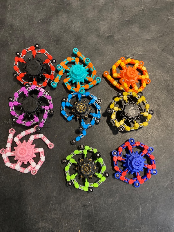 Photo 1 of Transformable Fidget Spinners,9PCS Funny Sensory Fidget Toys Adults Deformable Chain DIY Robot Spinner,Fingertip Stress Relief Gyro Toy for Kids, Kids Classroom Prizes