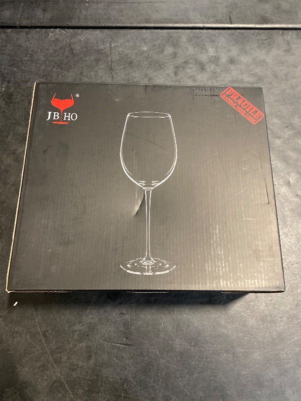 Photo 1 of JBHO Hand Blown Italian Style Crystal White or Red Wine Glasses - Gift Packaging for Any Occasion - Lead-Free Premium Crystal Clear Glass - Set of 4-18 Ounce