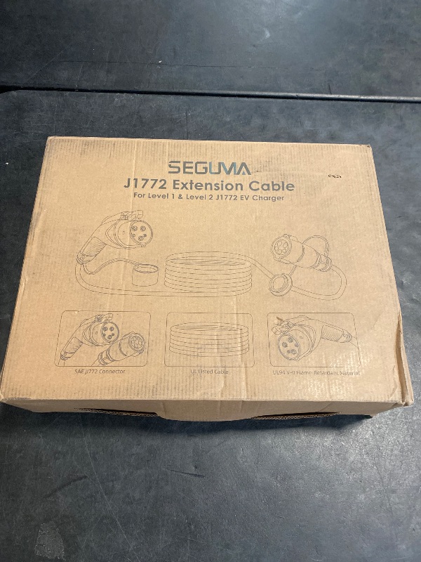 Photo 1 of EV Charger Extension Cable, 30ft 40Amp J1772 Extension Cable Compatible with 110V-240V SAE J1772 EV Chargers, Suitable for J1772 EVs/PHEVs, Level 1/ Level 2 IP66 Car Charger Extension Cord with Bag