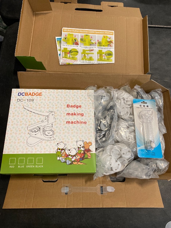 Photo 1 of MK.Bear Button Maker Machine 58mm (2.25 in) Installation-Free, DIY Button Pin Maker Machine, Button Badge Press Machine with Free 100pcs Button Maker Supplies & Pictures & Circle Cutter & Magic Book