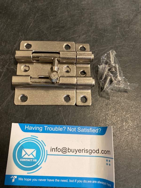 Photo 1 of Door Security Slide Latch Lock with 12 Screws , 2 Pack Keyless Entry , Thickened Heavy Duty Steel Sliding , Easy to Install Gate