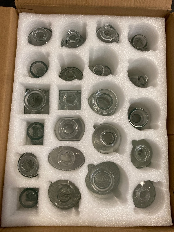 Photo 1 of RUCKAE Small Clear Bud Vases Bulk 22 Pack Mini Flower Glass Vases for Centerpiece Table Wedding Decorations Home Decor Party(Transparent)
