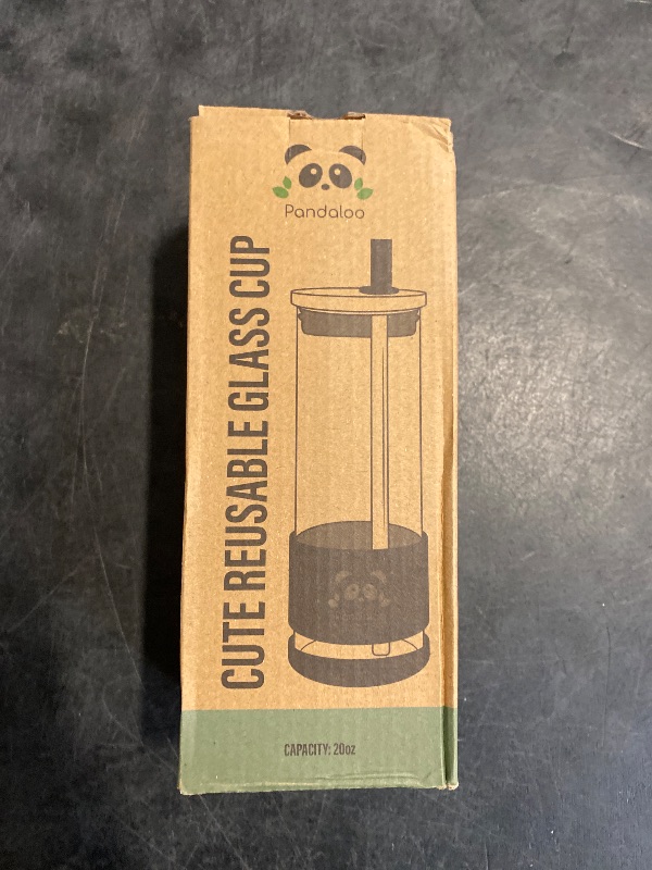 Photo 1 of Pandaloo® Glass Cups With Lids and Straws -20 Fl Oz- Perfect Size Iced Coffee Cup - Smoothie Cup With Bamboo Lid and On the go Lid - Glass Tumbler With Straw (1 Count (Pack of 1), Mediterranean Olive)