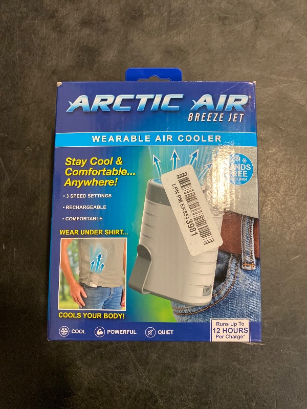 Photo 1 of Arctic Air Breeze Jet Wearable Air Cooler, 3-Speed Portable Rechargeable Fan, Long-lasting, Lightweight Clip-On Neck & Waist Fan for Travel, Outdoors, Camping, or Indoor Use