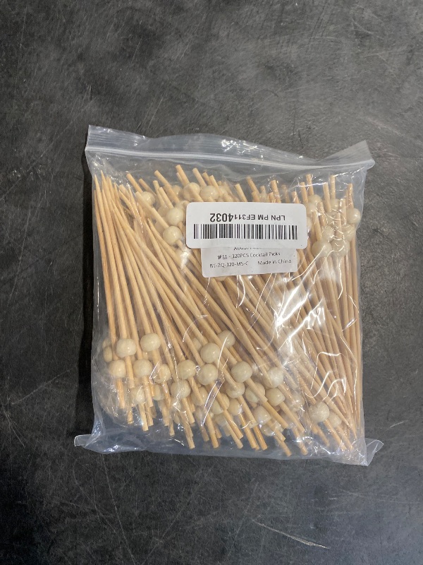 Photo 1 of 200PCS Cocktail Picks, Fancy Cocktail Toothpicks for Appetizers Picks, Bamboo Cocktail Skewers for Appetizers Wedding Party Toothpicks, Food Picks for Appetizers - Wooden Pearl (4.7 Inch)