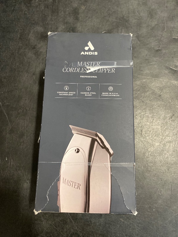 Photo 1 of Andis 12660 Professional Master Corded/Cordless Hair Trimmer, Adjustable Carbon Steel Blade Hair Clipper for Close Cutting, Silver