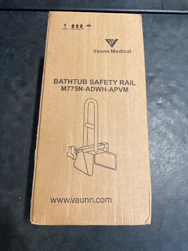 Photo 1 of FSA/HSA Eligible, Vaunn Adjustable Bathtub Safety Rail Shower Grab Bar Handle, Stainless Steel, White