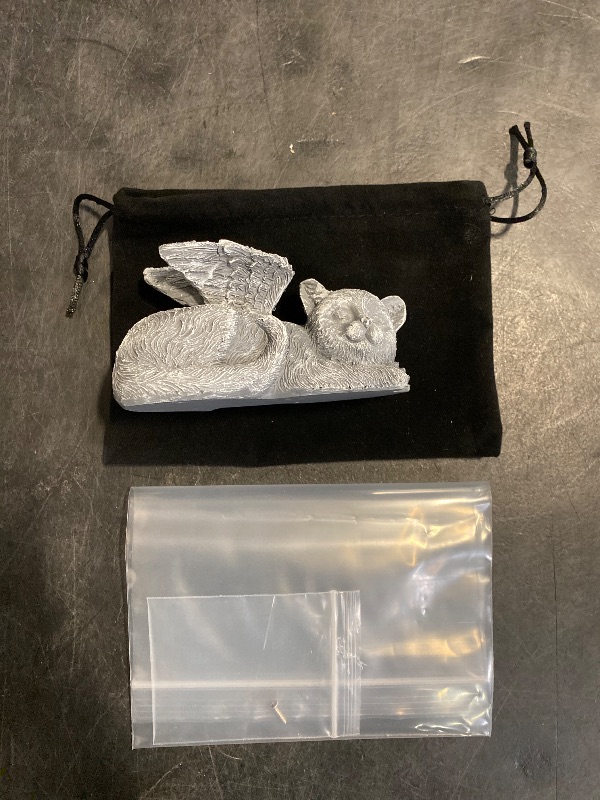 Photo 1 of ZIGTAIL Pet Urn for Cat Ashes,Cat Keepsake, Wooden Cat Memorial Box Urn with Photo Frame, Resin Angel Cat and Ashes Bag