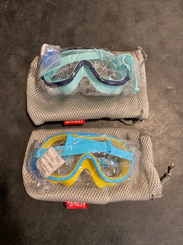 Photo 1 of Aegend 2 Pack Swim goggles for Kids 3-15, Anti-Fog Anti-UV Wide Vision Waterproof, No leak Swimming goggles for Boys Girls