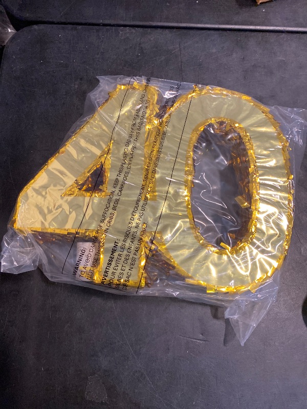 Photo 1 of Sparkle and Bash Gold Foil Number 40 Pinata for 40th Birthday Party Decorations, Centerpieces, Anniversary Celebrations (Small, 16.5 x 3 x 13 Inches) - 40th Birthday Decorations for Women