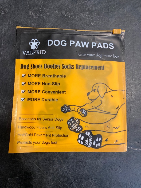 Photo 1 of VALFRID Dog Paw Protector Anti-Slip Grips to Keeps Dogs from Slipping On Hardwood Floors,Disposable Self Adhesive Resistant Dog Shoes Booties Socks Replacement XL 24 Pieces