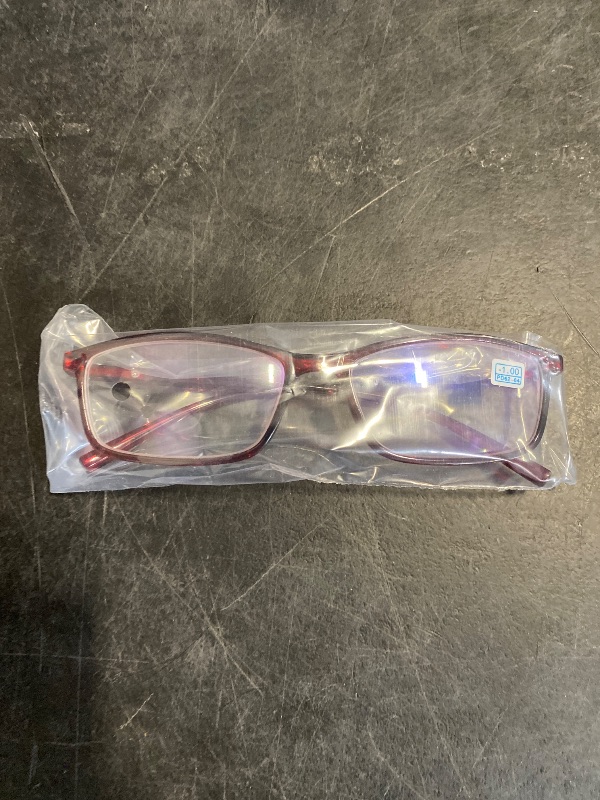 Photo 1 of Rongchy Blue Light Computer Nearsighted Men and Women Myopia Glasses, Distance Glasses (Red, -1.0, diopters)
