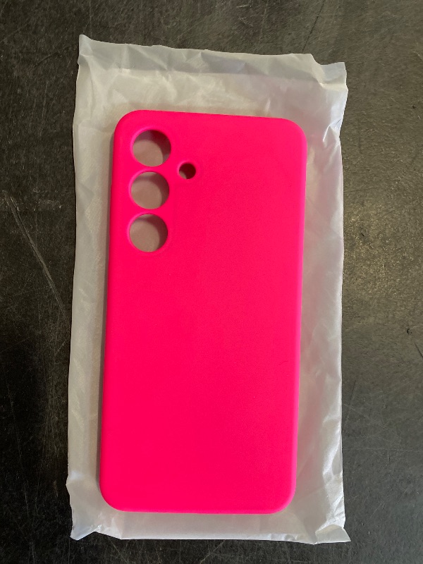 Photo 1 of ZUSLAB Silicone Case Compatible with Samsung Galaxy S24 6.2 Inches 2024, TPU Rubber Gel Cover Support Wireless Charging, Anti-Scratch Shockproof Bumper Slim Fit for Galaxy S24 Case, Neon Pink