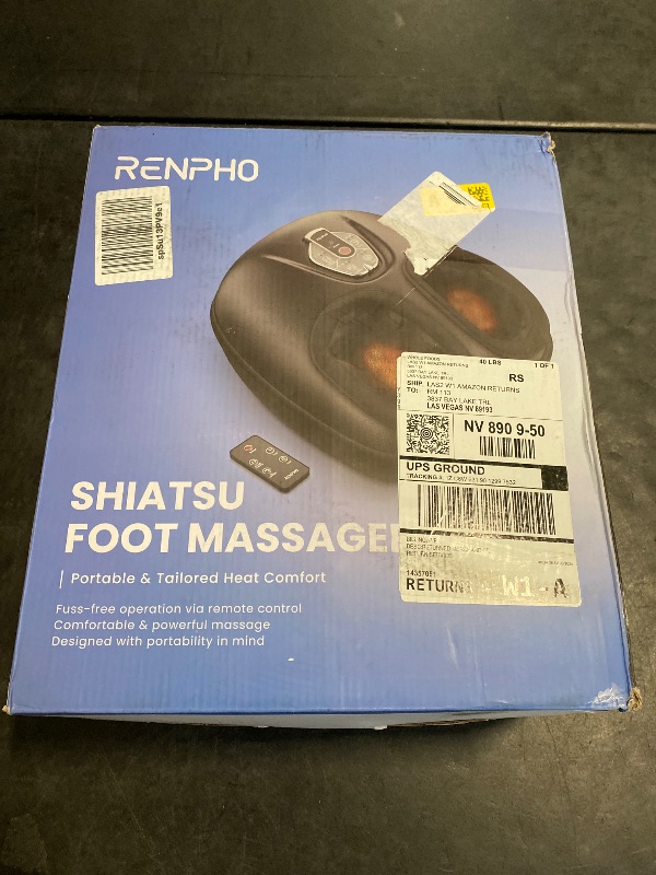 Photo 1 of RENPHO Foot Massager Machine with Heat [2025 Upgraded], Foot Massager for Plantar Fasciitis, 3 Heat Levels, Gifts for Women Mom Dad, Wireless Control, Feet Massage