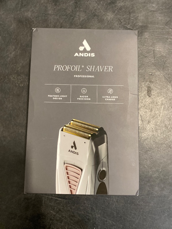 Photo 1 of Andis TS-1 17235 Pro Foil Lithium Titanium Foil Shaver, Cord/Cordless, Smooth Shaving Cordless Shaver with Charger, Gray