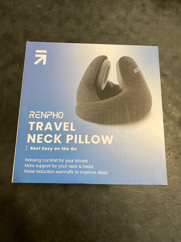 Photo 1 of RENPHO Neck Pillow Airplane for 360°Neck Support, Travel Pillow with Noise Reducing, Premium Memory Foam Travel Pillows for Airplanes, for him her
