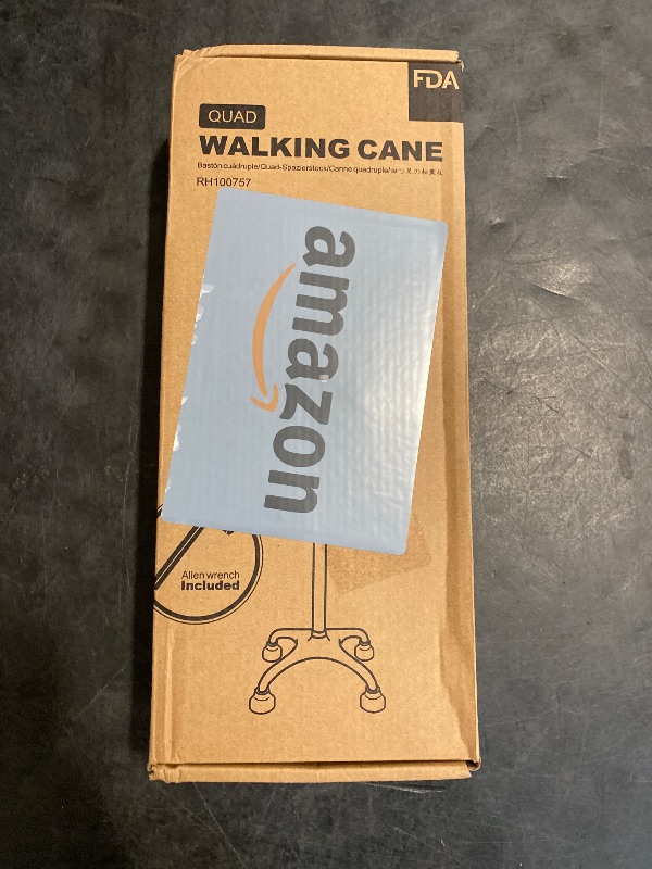 Photo 1 of REHAND Quad Cane, Foldable Walking Cane for Men & Women with 4-Pronged Base for Extra Balance & Stability-Adjustable, Lightweight, Collapsible, Walking Stick for Right or Left Handed Seniors & Adults