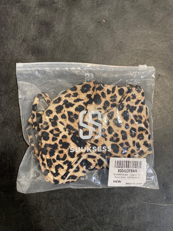 Photo 1 of (M) SUUKSESS Women Sexy Square Neck Thong Bodysuit Backless Sleeveless Basic Cami Body Suit Top (Leopard, M)