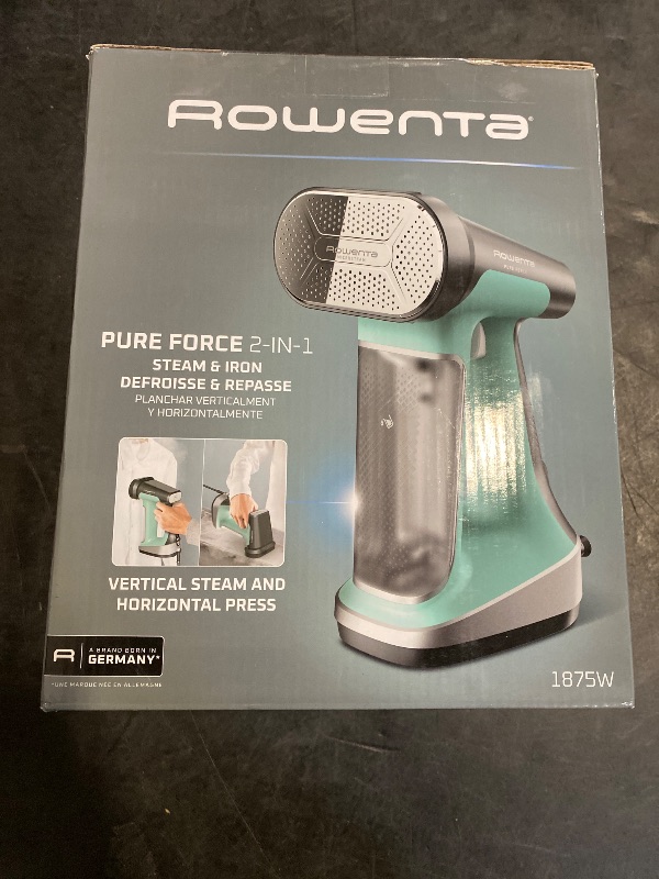 Photo 1 of Rowenta Handheld Steamer for Clothes, Pure Force 2in1 Steamer & Iron, 1875W, Vertical/Horizonal Steaming & Ironing, Lightweight, Auto-off, XL power, 1875 Watts, DR8822