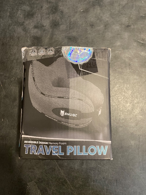 Photo 1 of SNUGL Travel Pillow – Memory Foam Pillows - Neck Pillow for Airplane with Carry Bag & Clip – Neck Support Pillows for Pain Relief - Airplane Travel Essentials (Adult Regular - Dark Grey)