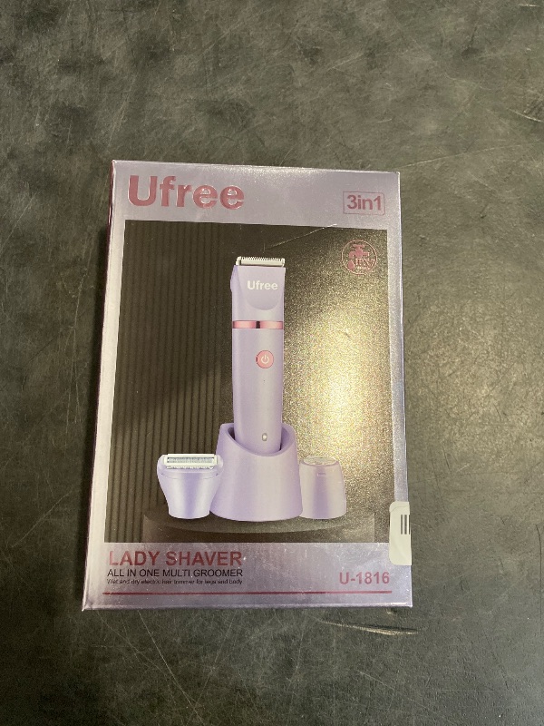 Photo 1 of Ufree Bikini Trimmer Electric Razors for Women, Rechargeable Pubic Body Hair Trimmer Electric Shaver for Legs Body Hair, Bikini Shaver IPX7 Waterproof, Gifts for Women, Purple