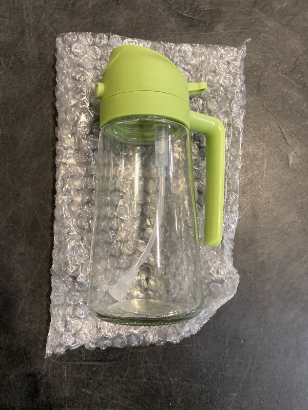 Photo 1 of YRRAMATE 16oz/470ml Glass Olive Oil Sprayer for Cooking with Stickers, 2 in 1 Oil Dispenser for Kitchen Gadgets, Food Grade Premium Spray Bottle with Portion Control for Salad, Frying, BBQ (Green)