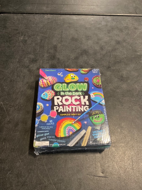 Photo 1 of Dan&Darci Kids Rock Painting Kit - Glow in The Dark - Arts & Crafts Gifts for Boys and Girls Ages 6-12 - Craft Activities Kits - Creative Art Toys for 6, 7, 8, 9, 10, 11 & 12 Year Old Kid