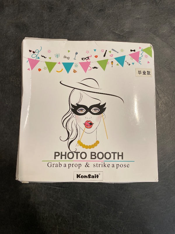 Photo 1 of Graduation Photo Booth Props (50Count), Konsait Large Graduation Photo Props Class of 2025 Grad Decor with Sticks for Kids Boy Girl, Black and Gold, for Graduation Party Favors Supplies Decorations